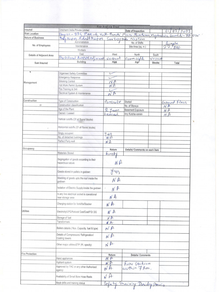Risk Analysis Sheet-1 | PDF