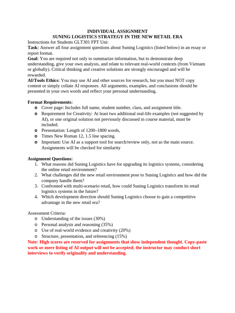 GLT301 - Individual Assignment | PDF