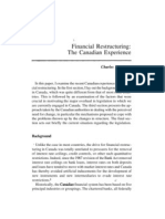 Financial Restructuring: The Canadian Experience: in in I