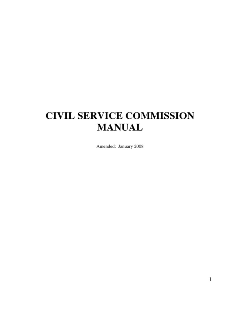 Civil Service Commission Manual Guide | PDF | Firefighting | Test ...