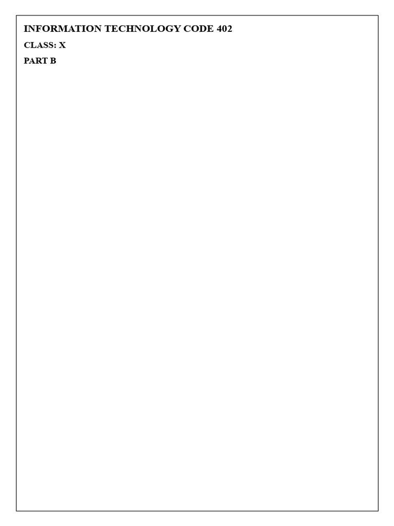 Information Technology Code 402 - PART-B | PDF | Relational Database ...
