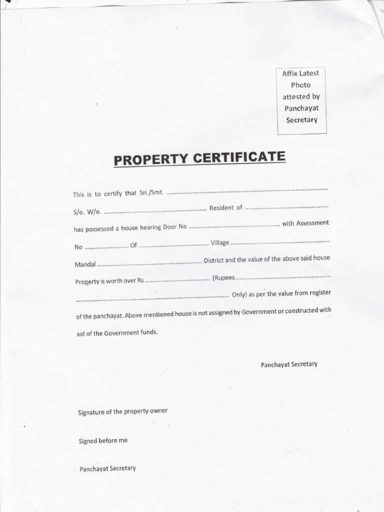 Property Certificate | PDF
