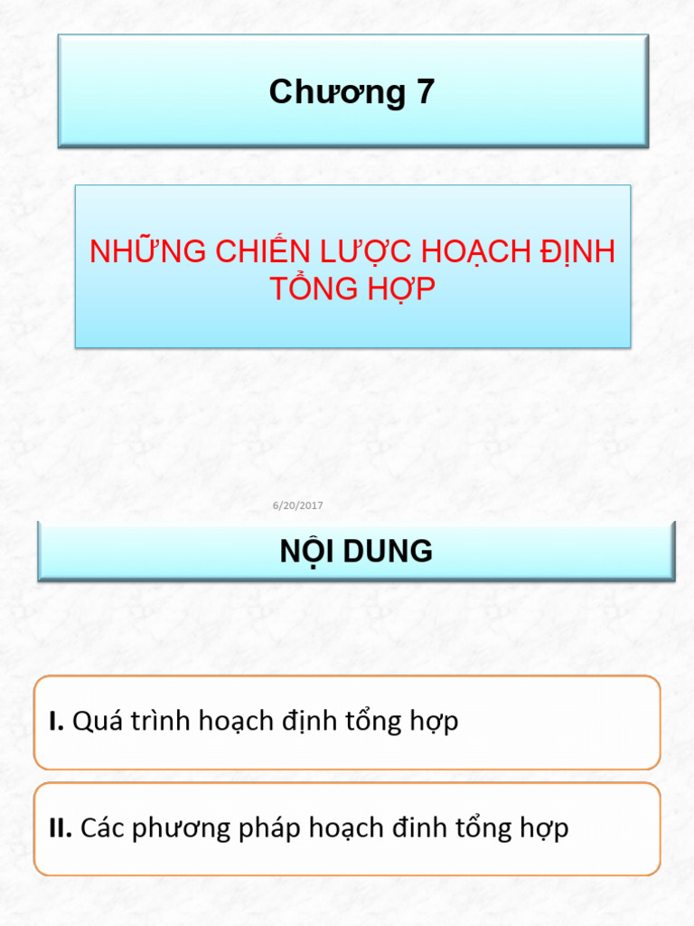 CH 7 Hoach Dinh Tong Hop | PDF