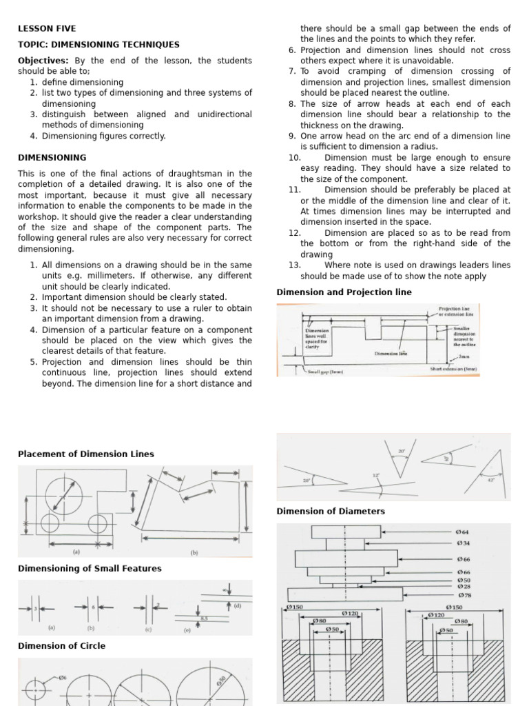 Lesson Five | PDF | Dimension | Drawing