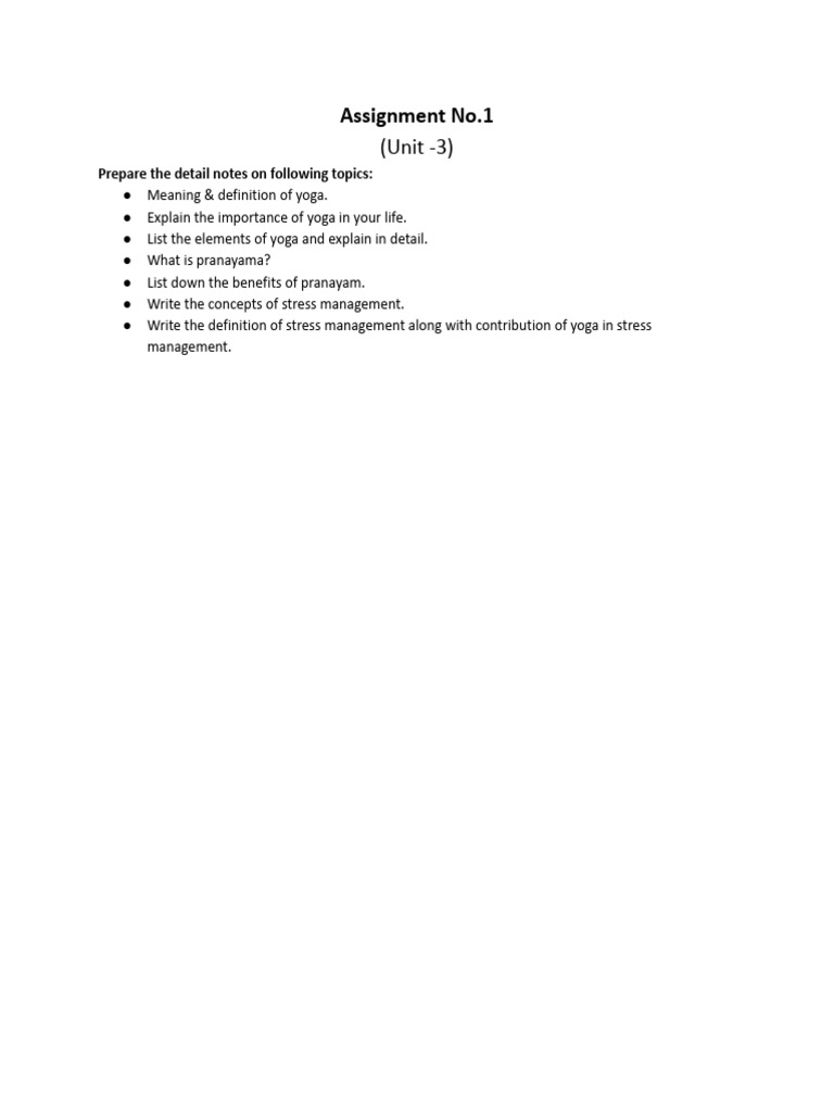 Assignmnet No. 1 (Unit - 3) | PDF