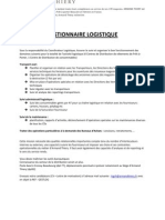 Gestionnaire Logistique: Contrat: CDD 18 Mois