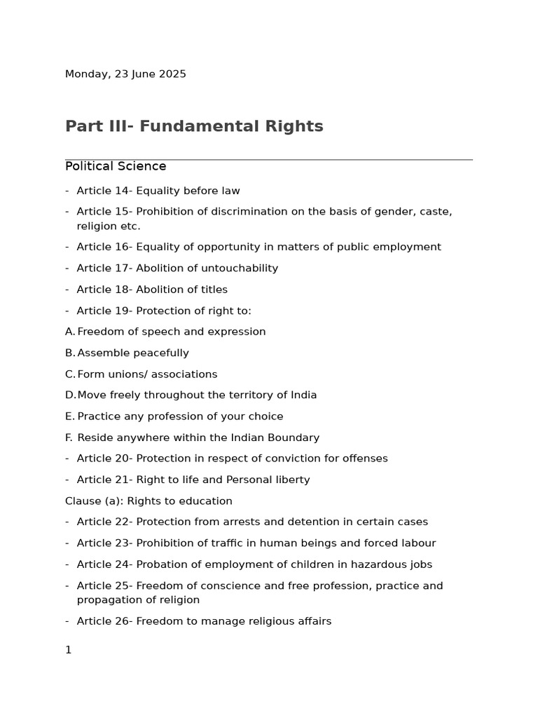 Fundamental Rights | PDF