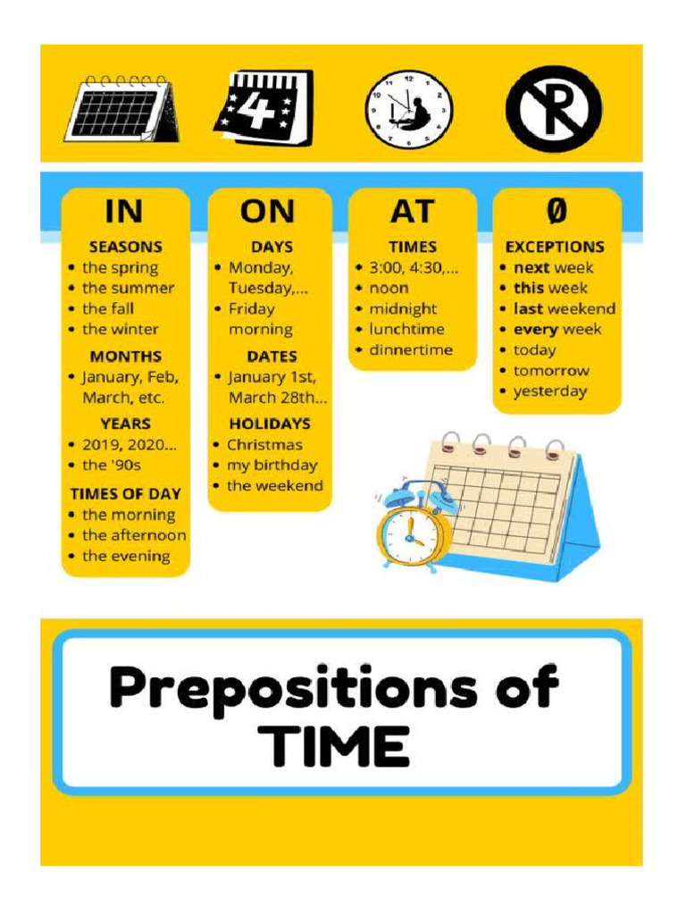 1 Prepositions of Time | PDF