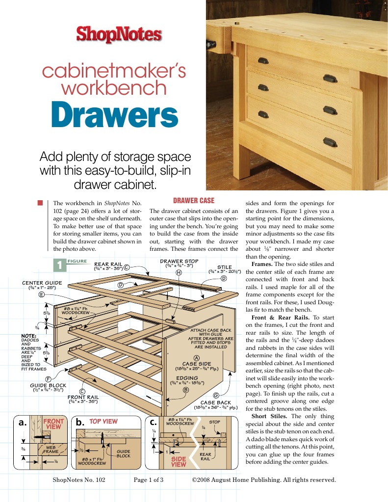 Cabinetmakers Workbench Drawers | PDF