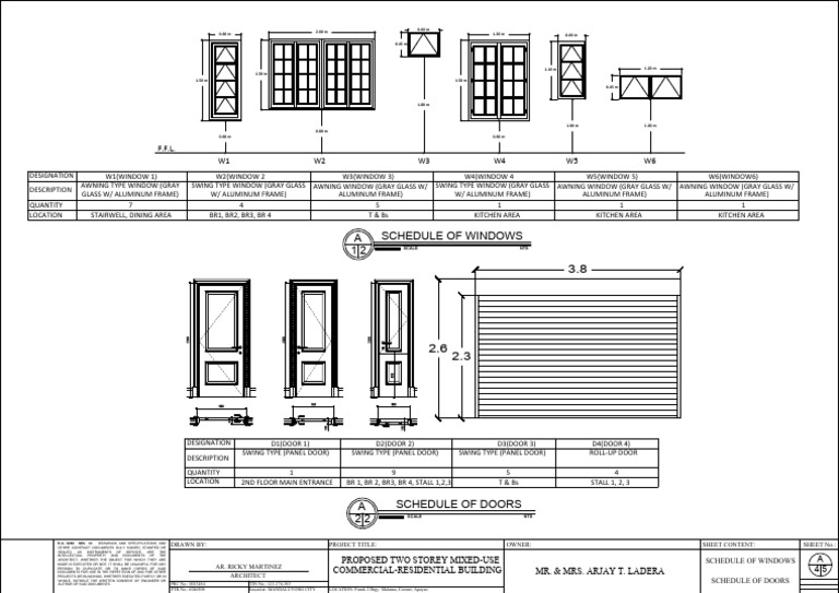 Doors and WIndows Schedule | PDF
