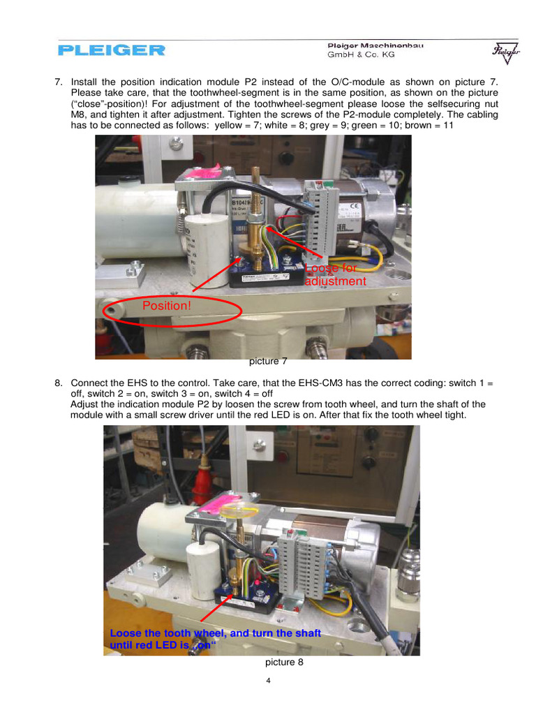 Adjustment of The Electric End Position (p2 Type) | PDF