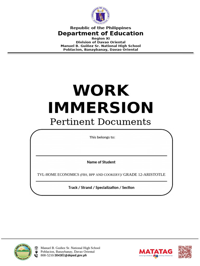 Work Immersion Module Autosaved | PDF