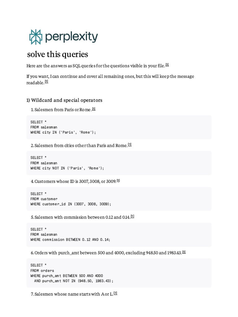 Solve This Queries | PDF | Data Management | Databases