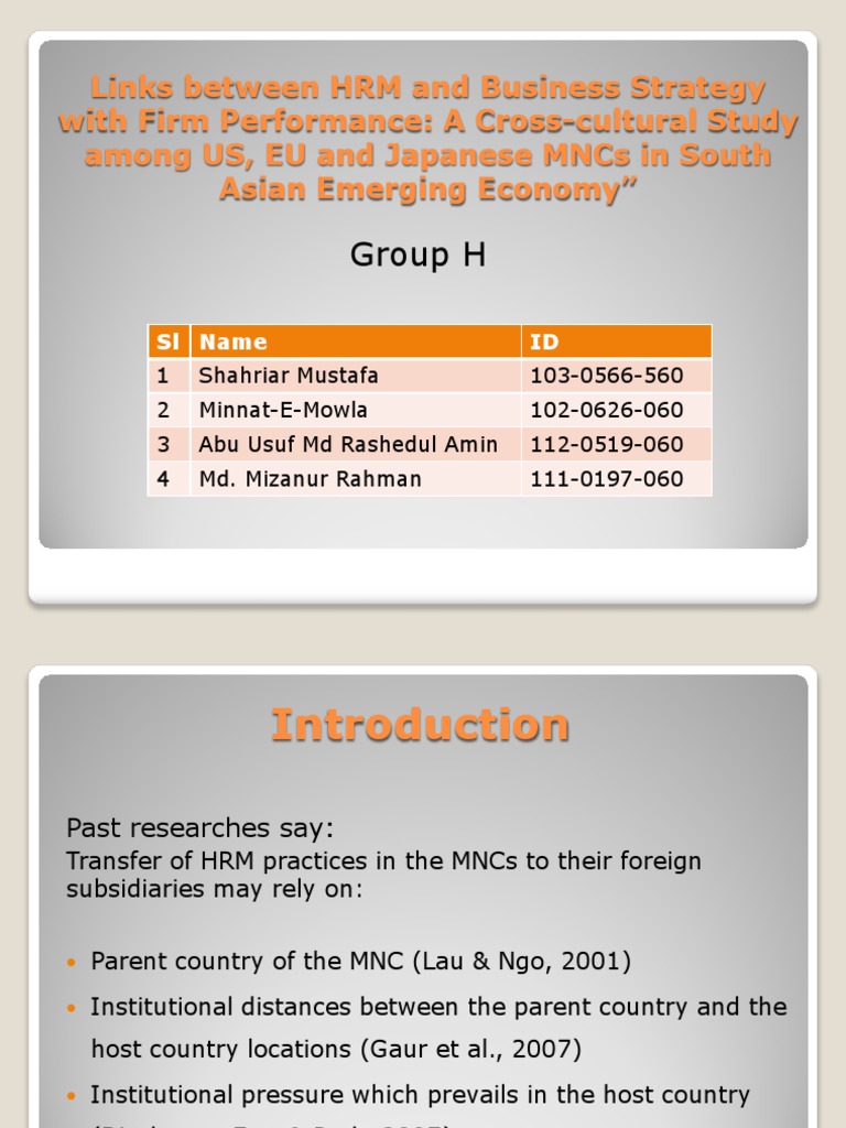 Cross Cultural HRM Issues | PDF | Strategic Management | Multinational ...