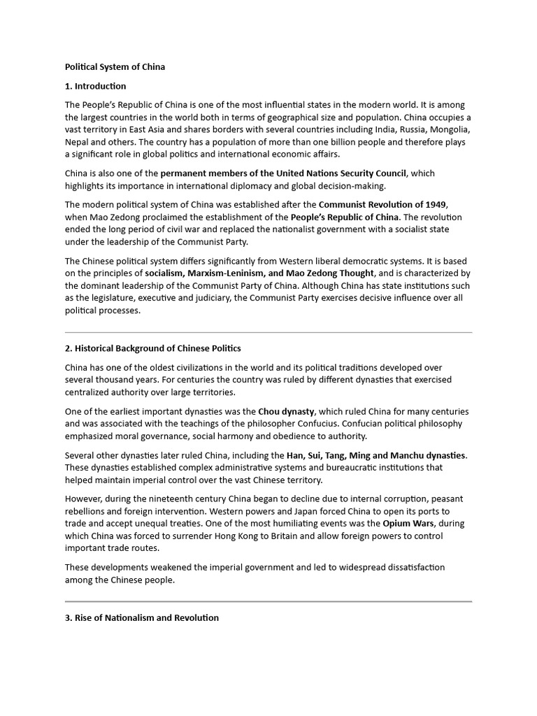 Political System of China | PDF | Communism | China