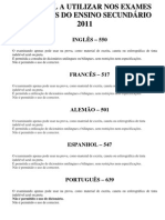 Material Utilizar Exames Secundario 2011