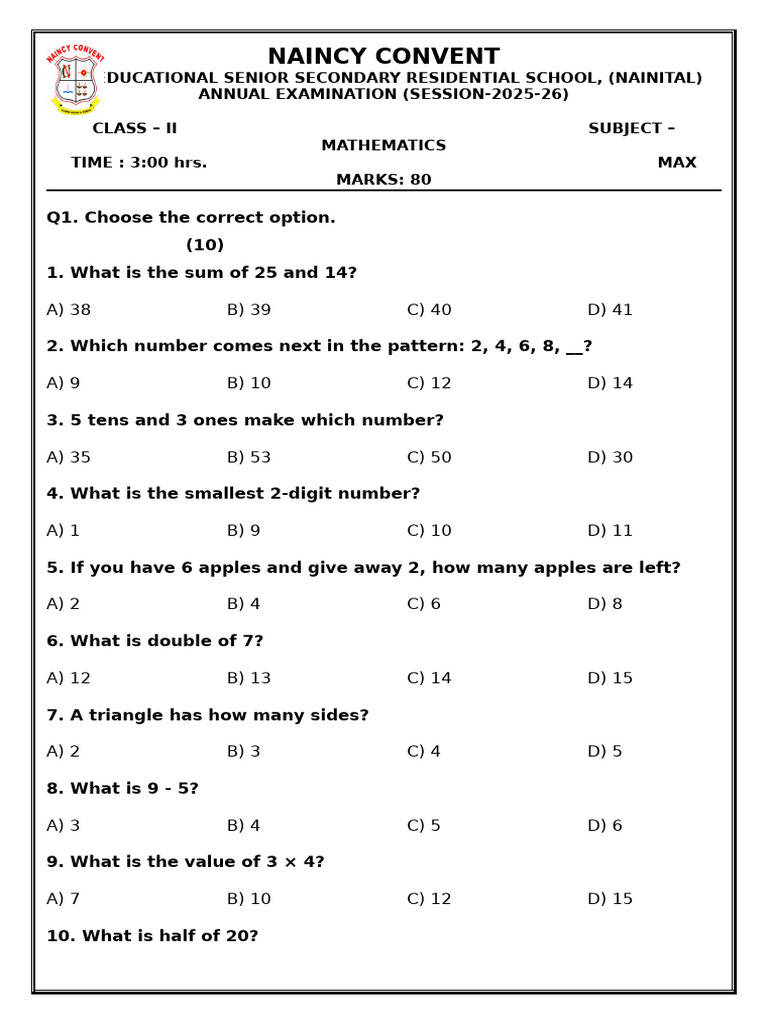 Annual Maths Class 2 | PDF | Chess Theory | Chess
