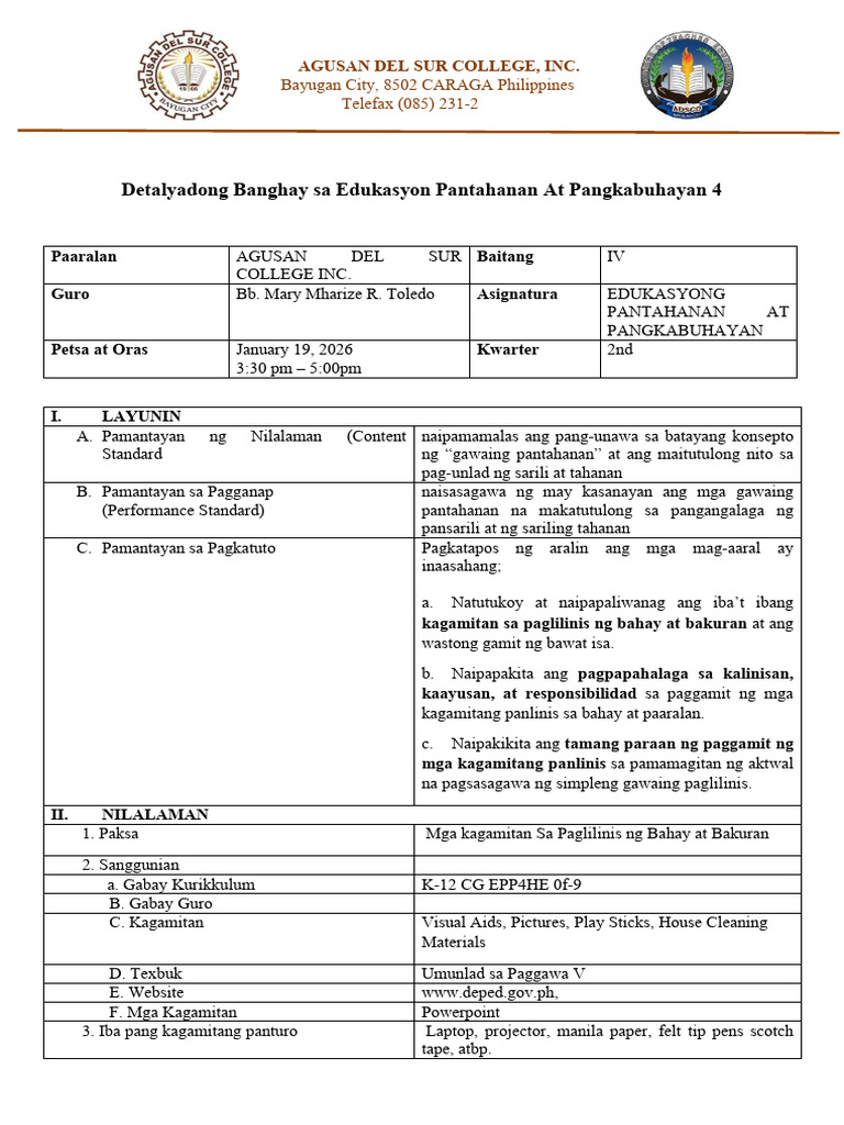 EPP2-DLP-final Lesson Plan | PDF