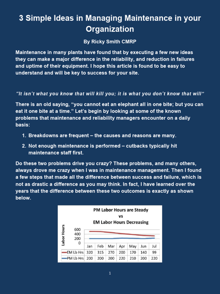 3 Simple Ideas in Managing Maintenance 1767684513 | PDF
