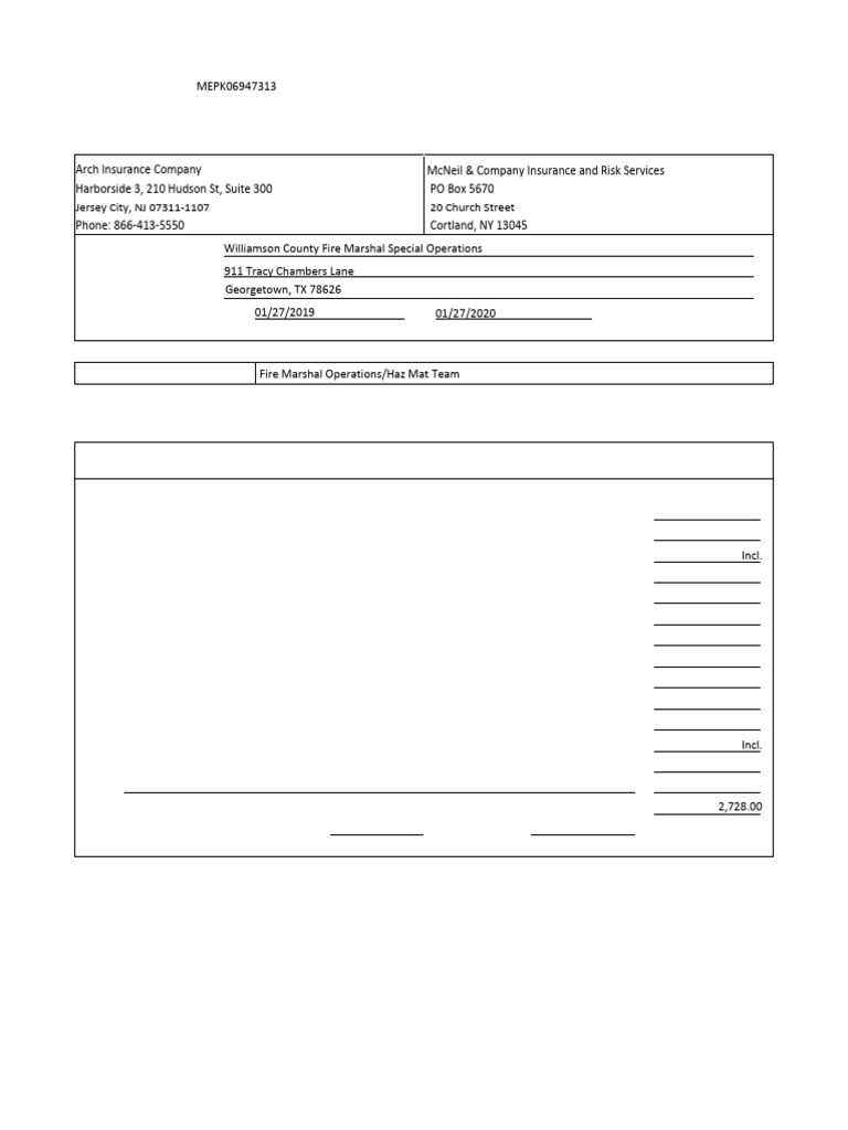 Common Policy Declarations: Jersey City, NJ 07311-1107 20 Church Street ...