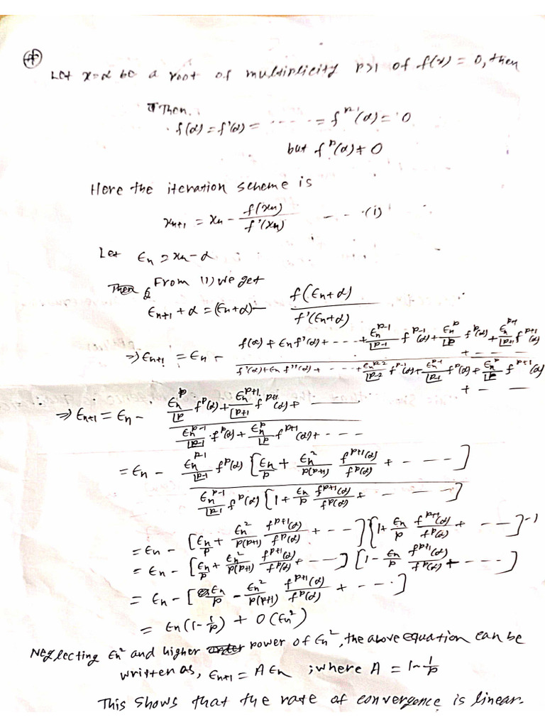 Modified Newton Raphson For Multiple Roots | PDF