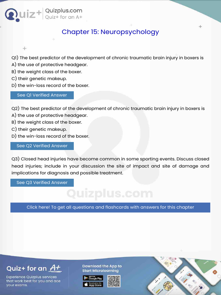 The Best Predictor of The Development of Chronic Traumatic Brain Injury ...