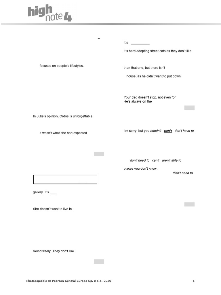 HighNote4 U6 Test B | PDF