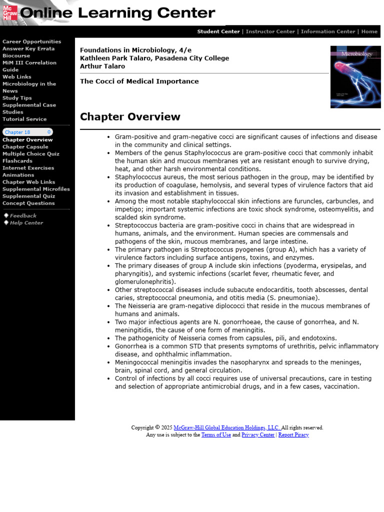 Foundations in Microbiology Chapter Overview | PDF | Streptococcus ...
