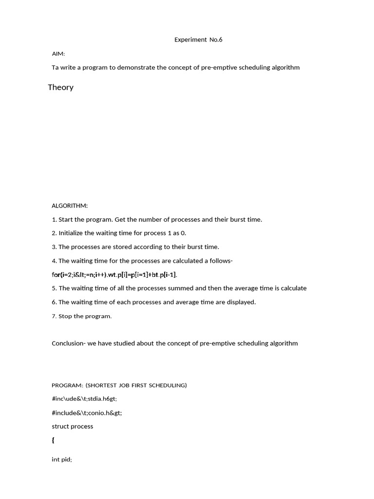 OS Experiment No 6 | PDF