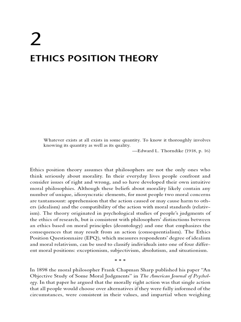 2 Ethics Position Theory | PDF | Morality | Relativism