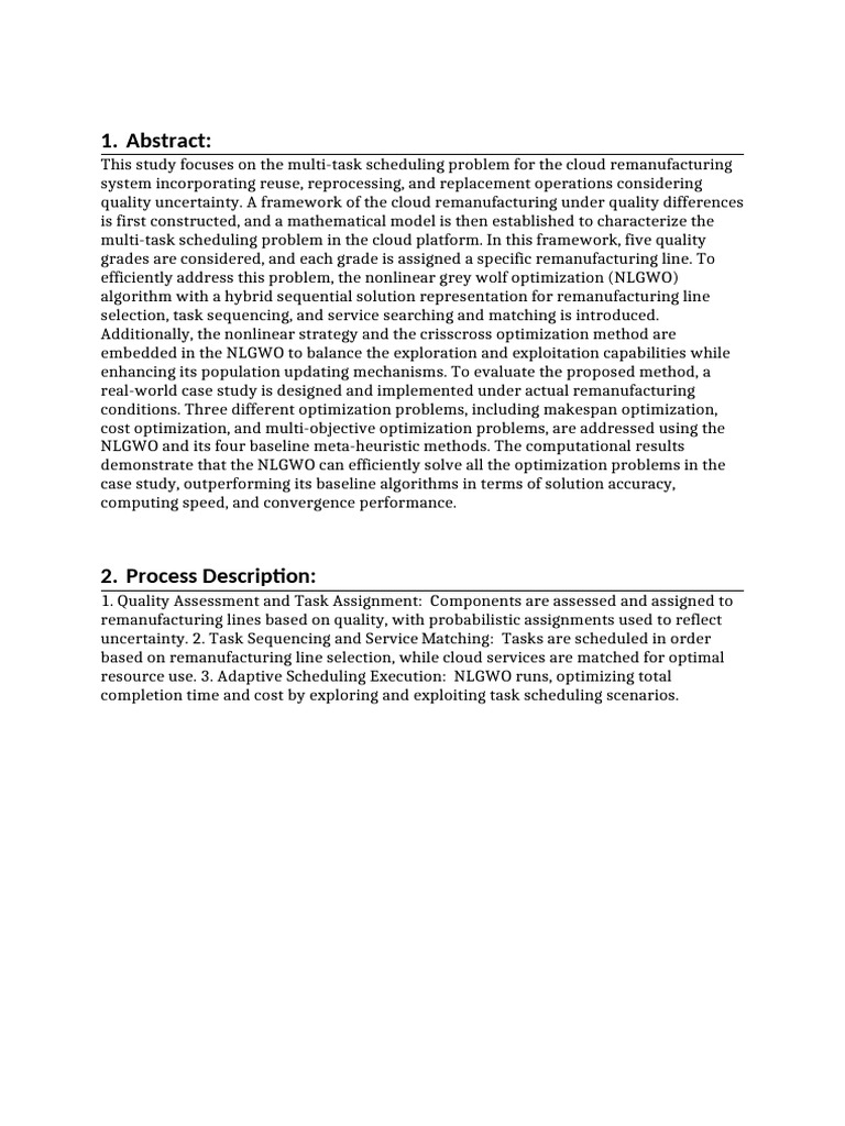 Multi Task Scheduling in Cloud Remanufacturing System Integrating Reuse ...
