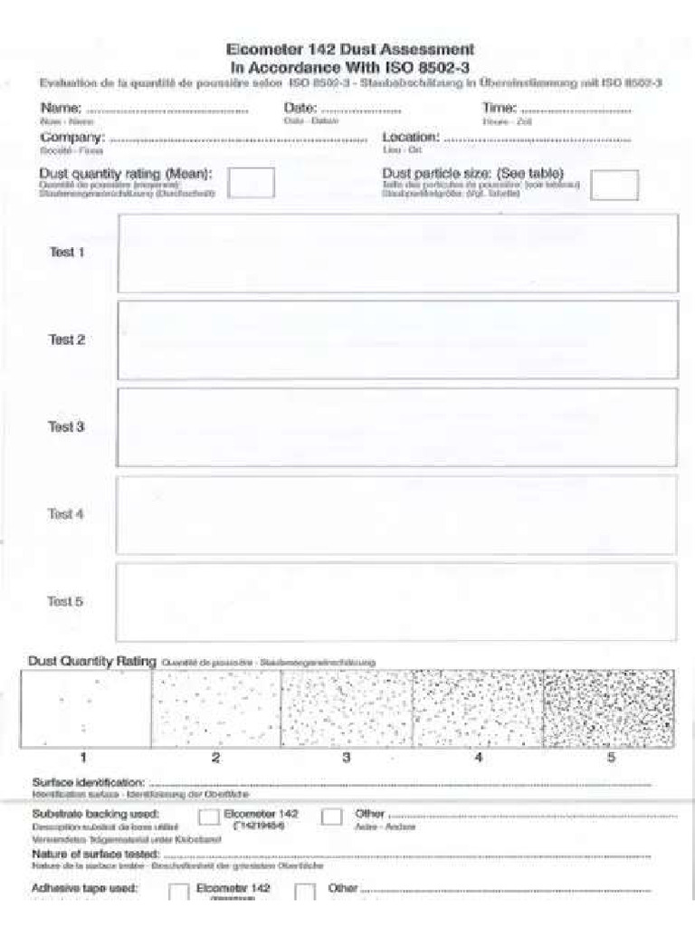 Dust Test Chart Semplea | PDF