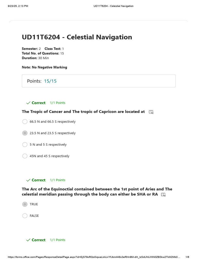 31 Cel Nav CT 1 | PDF | Angle | Azimuth