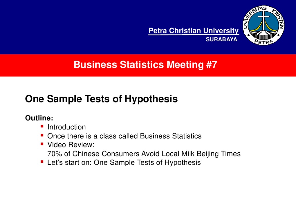 One Sample Hypothesis Testing in Business Statistics | PDF