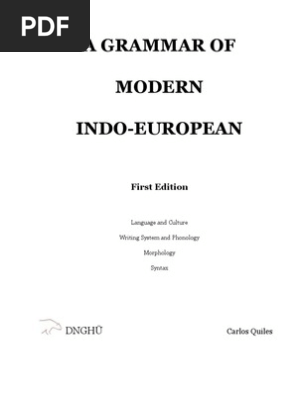 A Grammar Of Modern Indo European Pronoun Verb