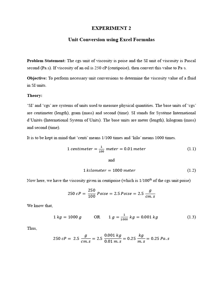 Expt 2 | PDF | Viscosity | International System Of Units