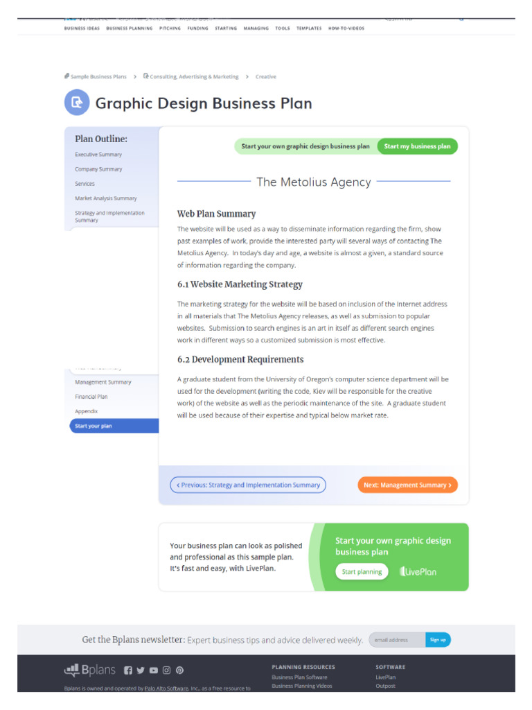 Web Plan Summary 5 | PDF