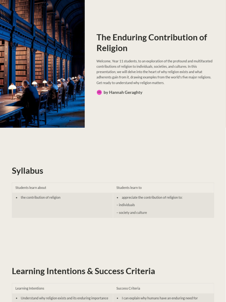 NOR PPT 3 The Enduring Contribution of Religion | PDF | Religious ...