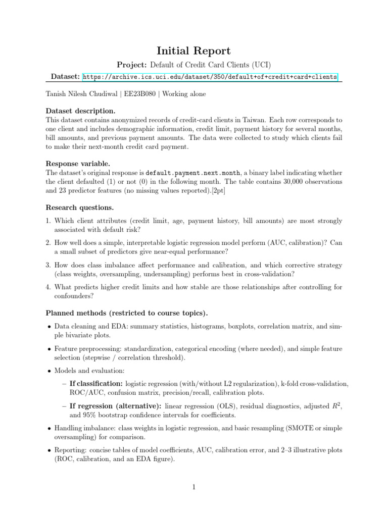 MA5755 Initial Report | PDF