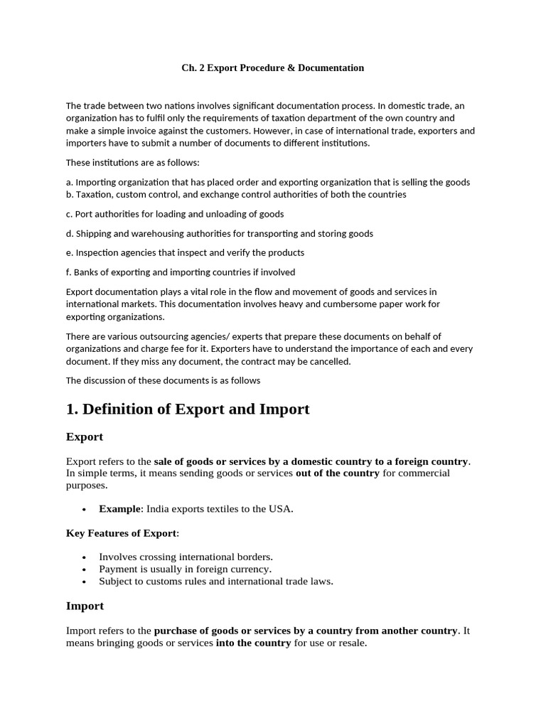 Ch.2 Export Procedure & Documentation | PDF | Invoice | Banks