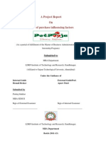 A Project Report On Study of Purchase Influencing Factors: Submitted To