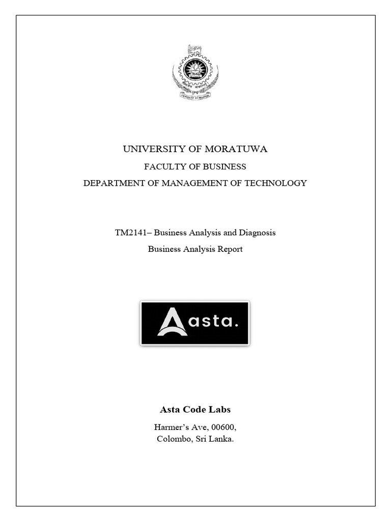 Business Analysis Report Asta - Final | PDF | Business Analysis ...
