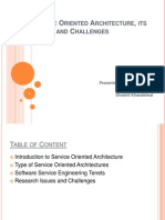 Service Oriented Architecture, Its Tenets and Challenges