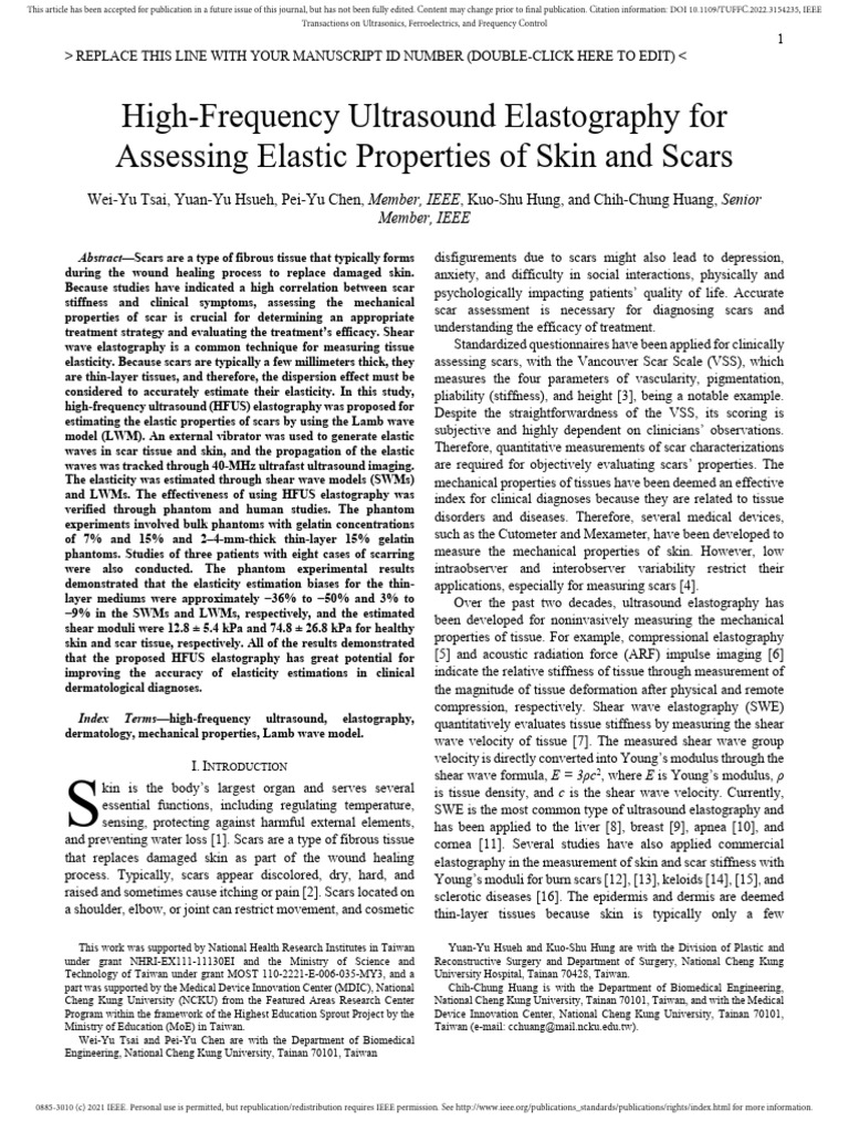 High Frequency Ultrasound Elastography For Assessing Elastic Properties ...