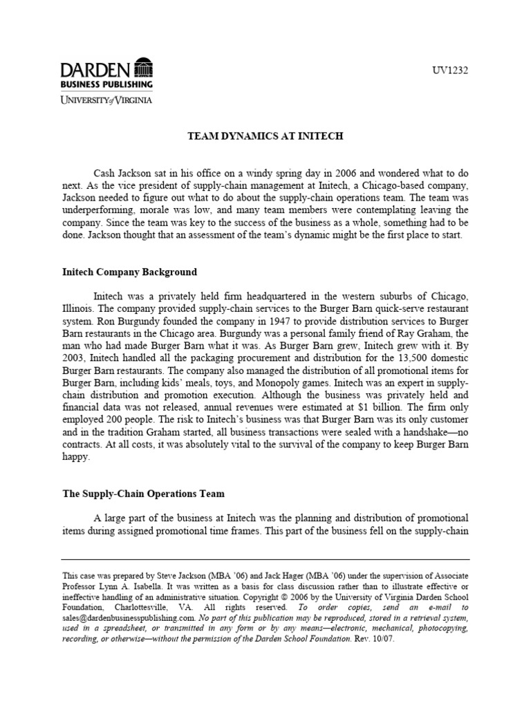 Team Dynamics at Initech | PDF