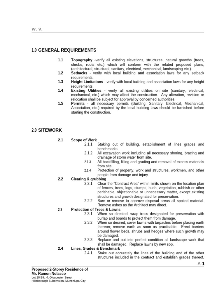 Construction Specification Part 1 | PDF | Concrete | Storm Drain