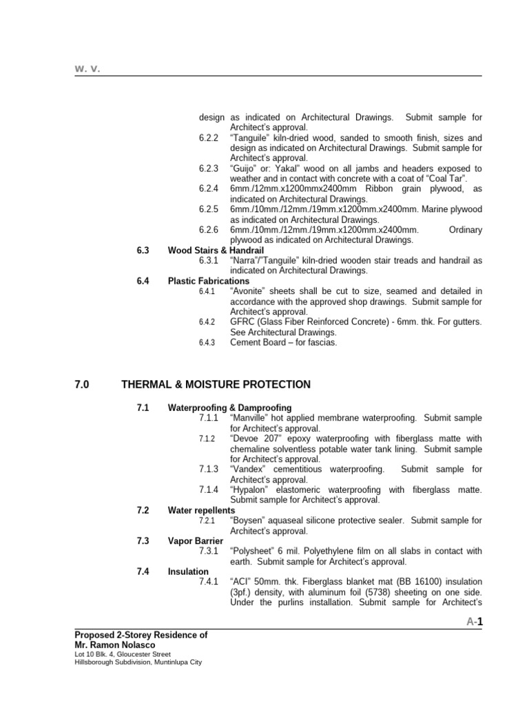 Construction Specification Part 3 | PDF | Building Technology | Materials