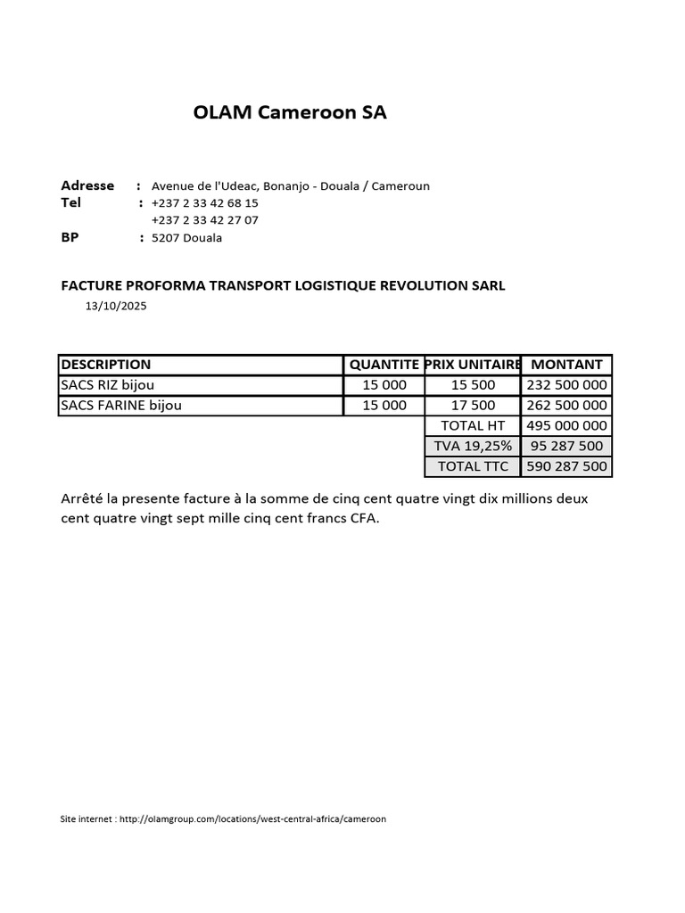 Proforma Olam | PDF