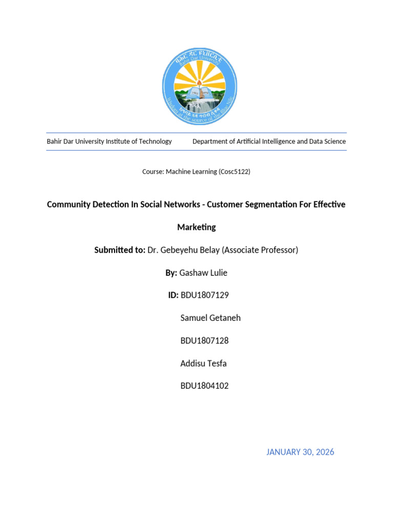 ML Assignment - Community Detection Report | PDF | Machine Learning ...