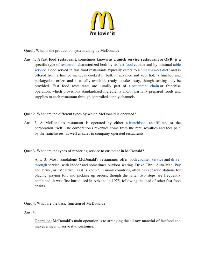 Restaurant Fast Food Service MeatSweet Diet PDF Fast Food Restaurants Mc Donald's